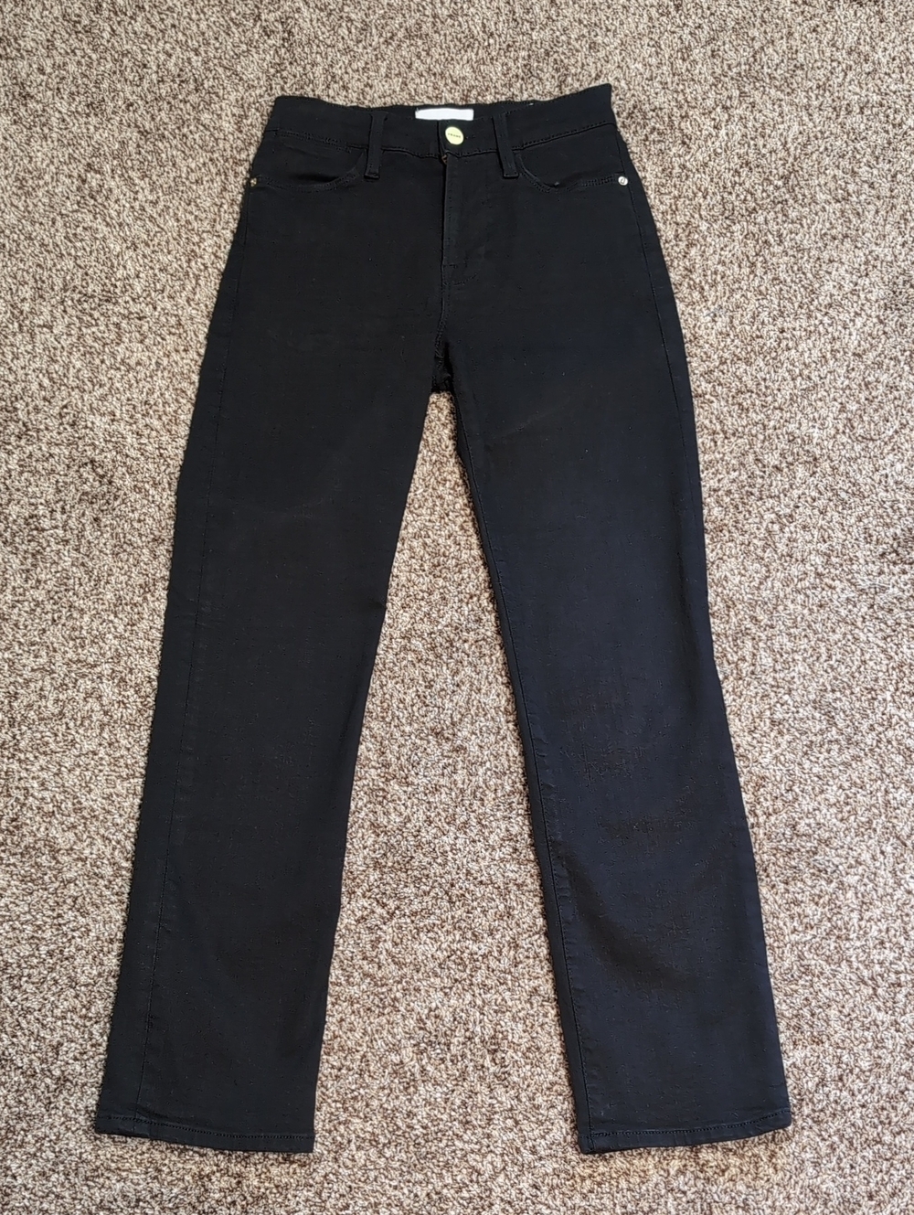 Frame Le High Straight Stretchy Black Size 24